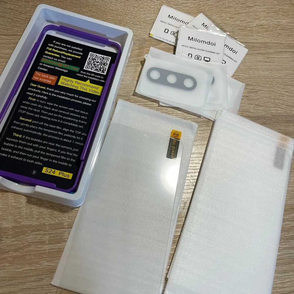 4Pk Protector Bundlefor Samsung Galaxy S24+6.7in WScreen,Camera,Lens ProtectorE